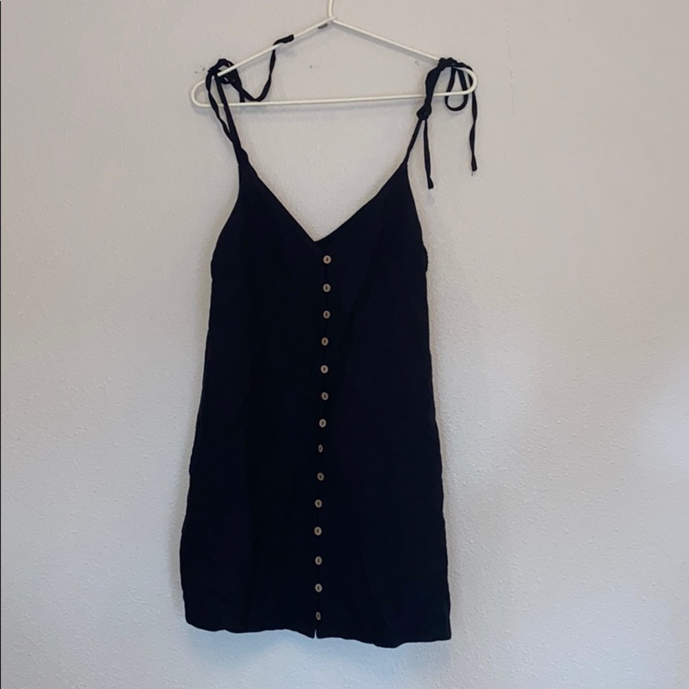 F21 Contemporary Strappy Button Down LBD